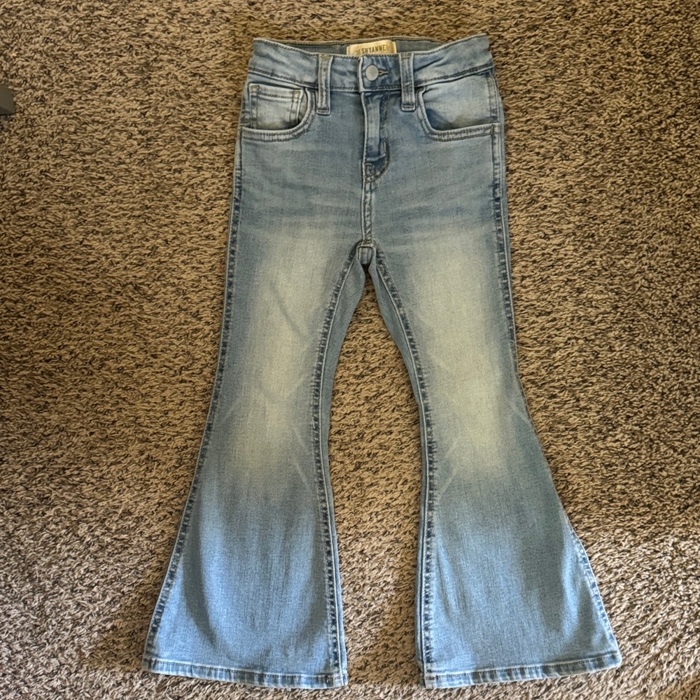Shyanne Kids Light Blue Flare Jeans Floral Pocket